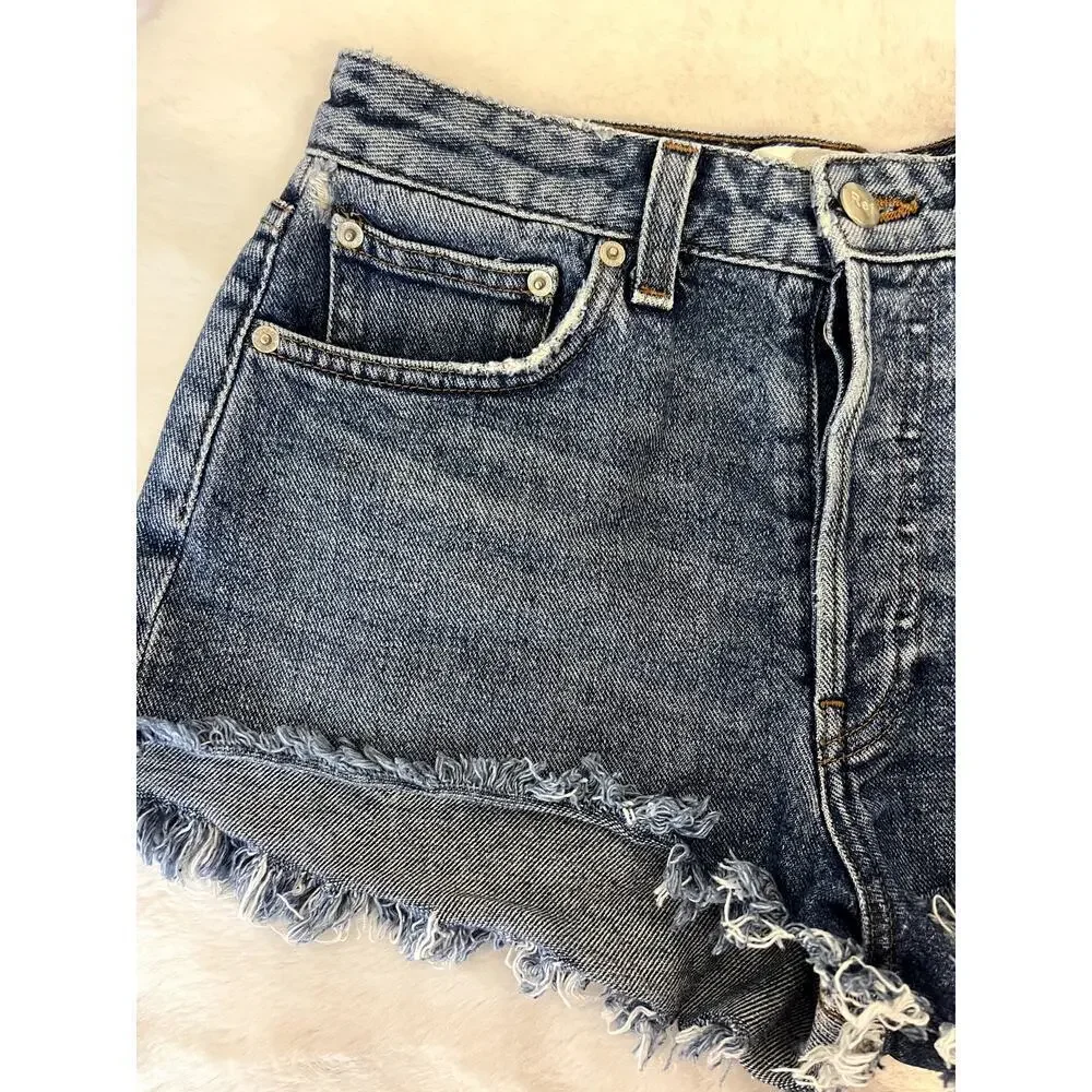 Reformation Blue Denim Cut-Off Shorts Size 27